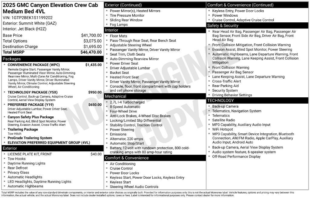 2025 GMC Canyon Elevation