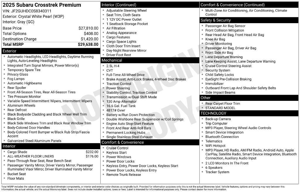 2025 Subaru Crosstrek Premium