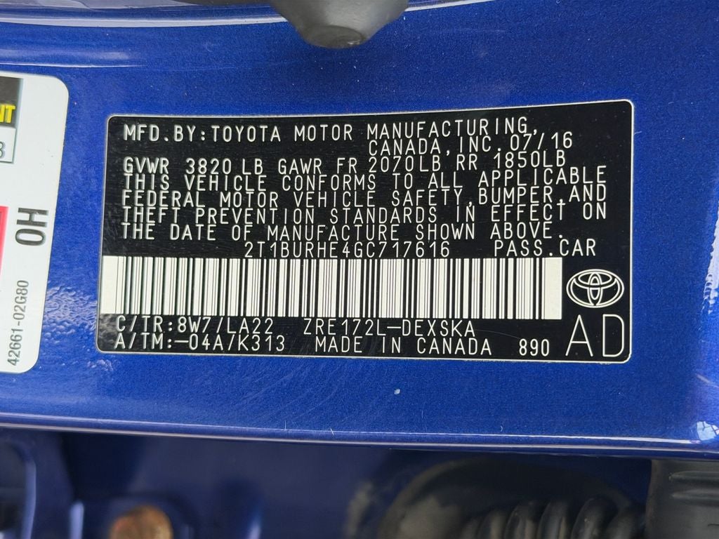 2016 Toyota Corolla S Premium