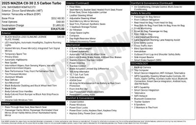 2025 Mazda Mazda CX-30 2.5 Carbon Turbo