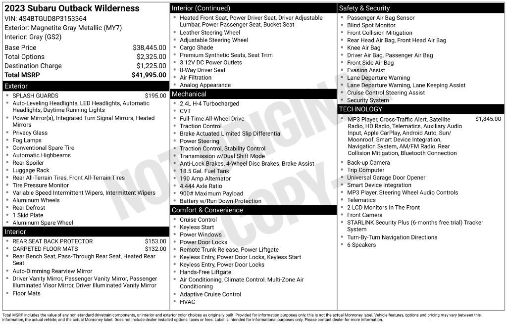 2023 Subaru Outback Wilderness