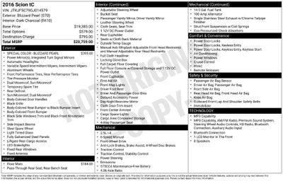 2016 Scion tC Base