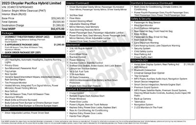 2023 Chrysler Pacifica Hybrid Limited
