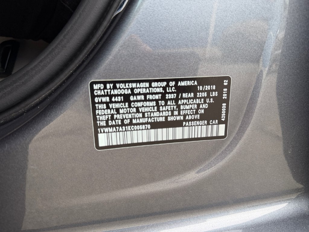 2019 Volkswagen Passat 2.0T SE R-Line