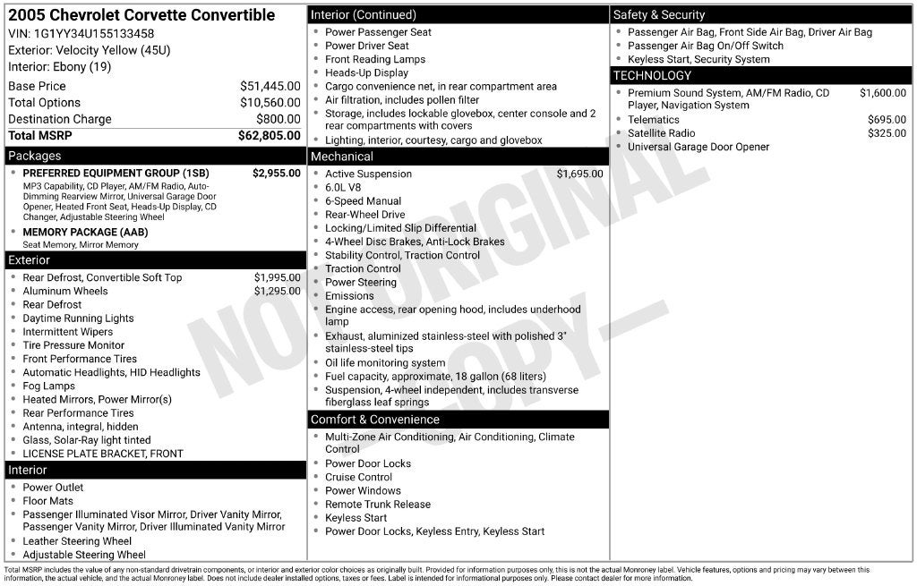 2005 Chevrolet Corvette Base