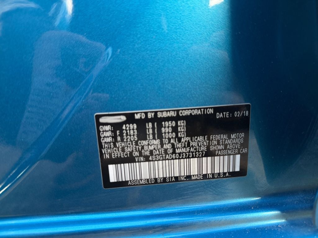 2018 Subaru Impreza 2.0i Premium 1 Owner