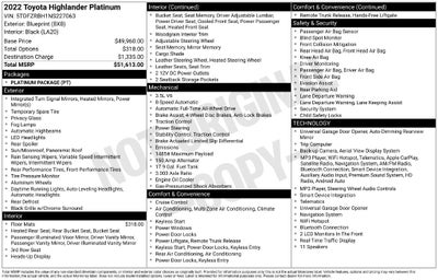 2022 Toyota Highlander Platinum