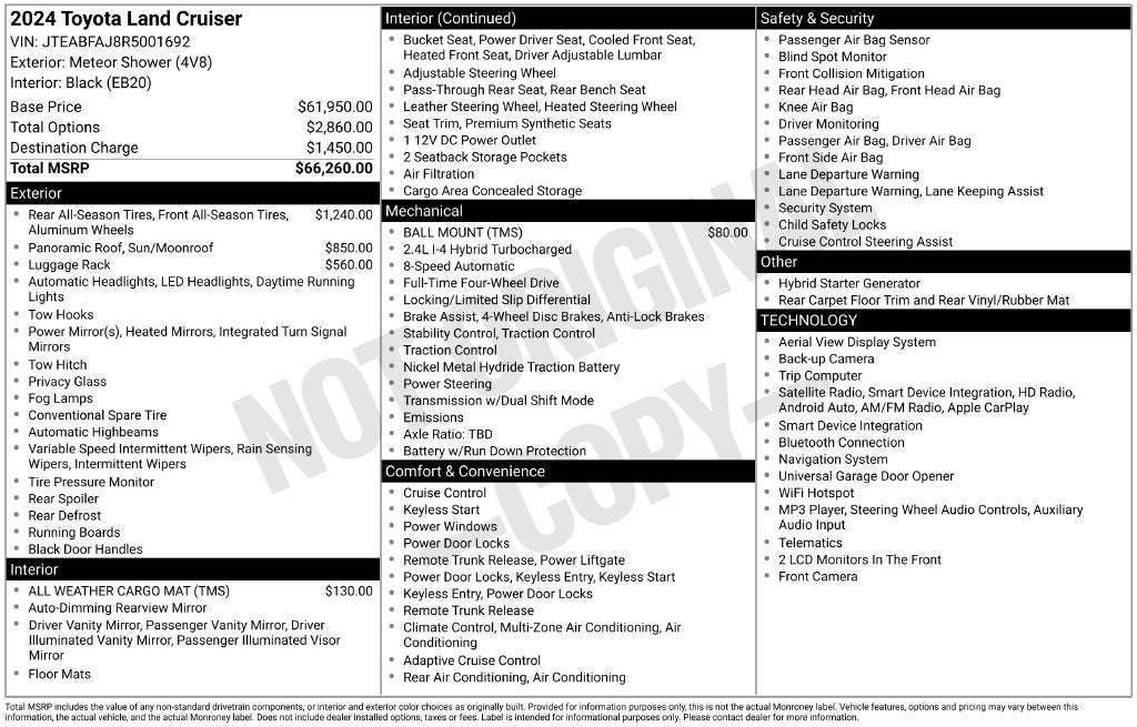 2024 Toyota Land Cruiser Base